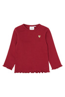 The New Siblings Yania Långärmad Rib T-Shirt - Rio Red TN
