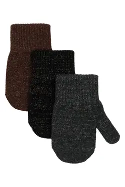 Magic vantar 3 pak med lurex - Antrazite | Kläder - Mössor, vantar och tossor - Vantar & handskar - Stickade vantar & mössor | BabyMode