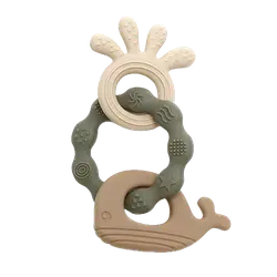 Bitleksak Silikon Bläckfisk & Val - Grön | Leksaker - Babyleksaker - Bitringar & skallror | BabyMode