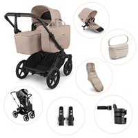 Bugaboo Donkey 6 Barnvagn Inkl. Syskonsits, Organizer, Åkpåse, Kopholder, Liggdelsadapter Og Regnskydd - Desert Taupe Melange