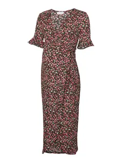 Patrizia tess midi kjole - BLACK | Graviditet & Amning - Gravidkläder - Klänningar & kjolar | BabyMode