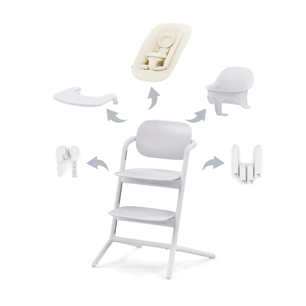 Cybex Lemo 4in1 Set Barnstol - All White | Baby & Barn - Äta - Barnstolar & tillbehör - Barnstolar med tillbehör | BabyMode
