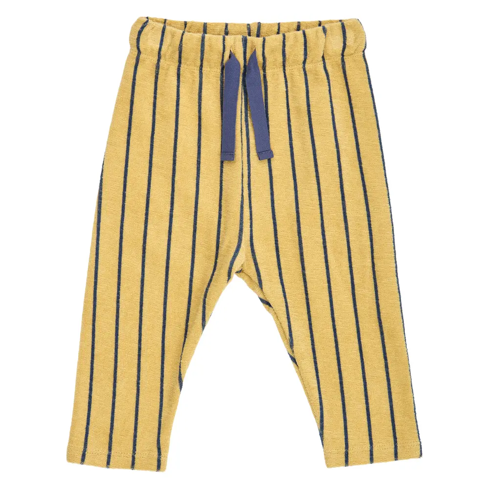 Terry Stripe Byxor - Hemp/ Navy - 80 | Barnkläder - Underdelar - Byxor | BabyMode