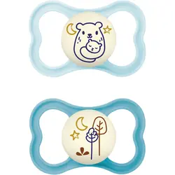 Napp Silikon Air Night 2-pack - Blå | Baby & Barn - Sköta - Nappar | BabyMode