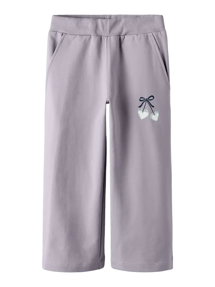 Basalt Sweat Wide Byxor - Lavender Gray - 92 | Barnkläder - Underdelar - Byxor | BabyMode