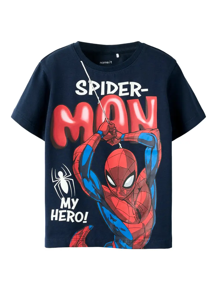 Marvin Spiderman T-Shirt - Navy Blazer - 104 | Barnkläder - Toppar - T-shirts & toppar | BabyMode