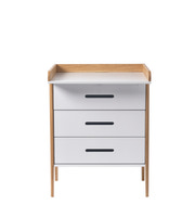 Spoke skötbord - Vit/Ek