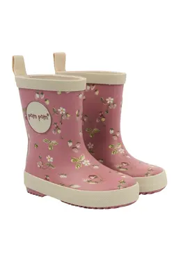 Bliss Gummistövlar m. Tryck - Dusty Rose Strawberry AOP | Barnskor - Gummistövlar | BabyMode