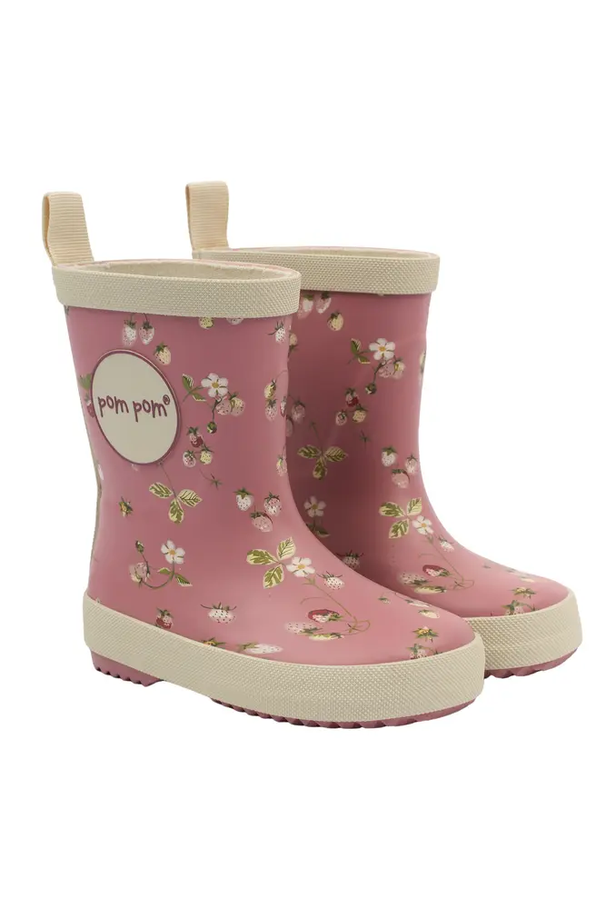 Bliss Gummistövlar m. Tryck - Dusty Rose Strawberry AOP - 28 | Barnskor - Gummistövlar | BabyMode