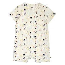 Sea Printad Jumpsuit- Tofu/ Hemp/ Navy