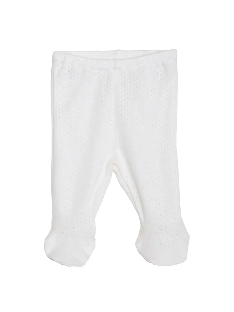 Byxor med fötter för nyfödda - Off white - 56 | Barnkläder - Underdelar - Byxor | BabyMode