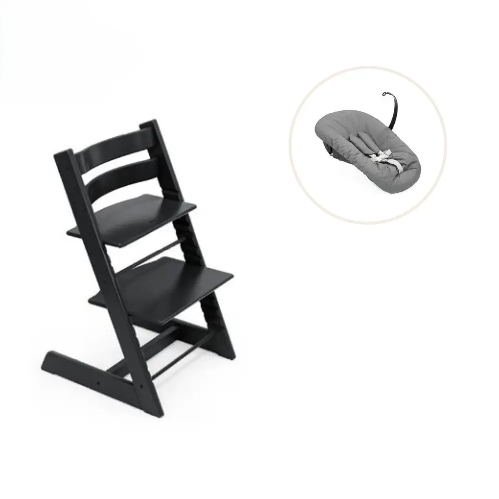 Stokke&reg; Tripp Trapp Stol Bok Inkl. Newborn Set - Black