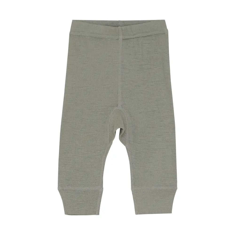 Leggings Ull Solid - Forest Fog Melange - 60 | Barnkläder - Ull - Ullbyxor | BabyMode