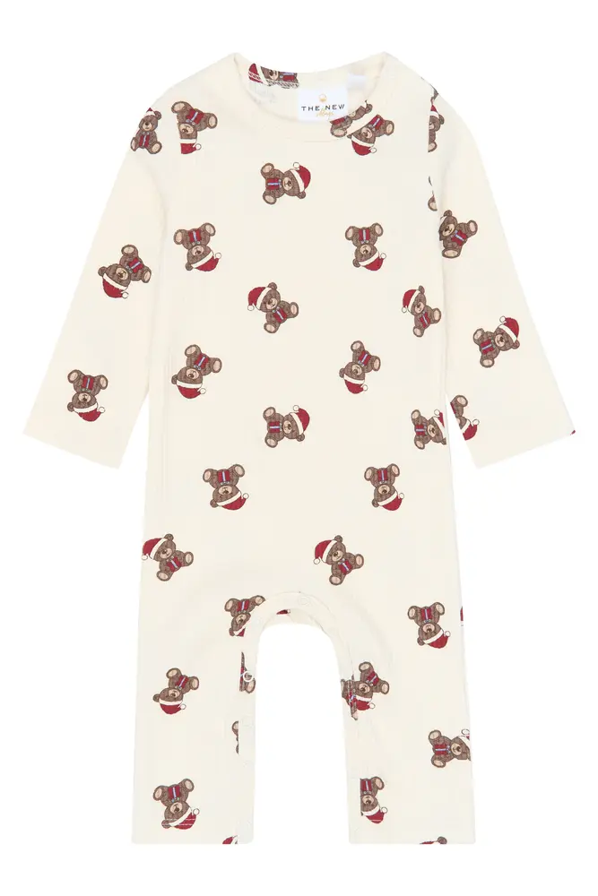 The New Siblings Holiday Teddy Rib Jumpsuit - Gardenia AOP - 56