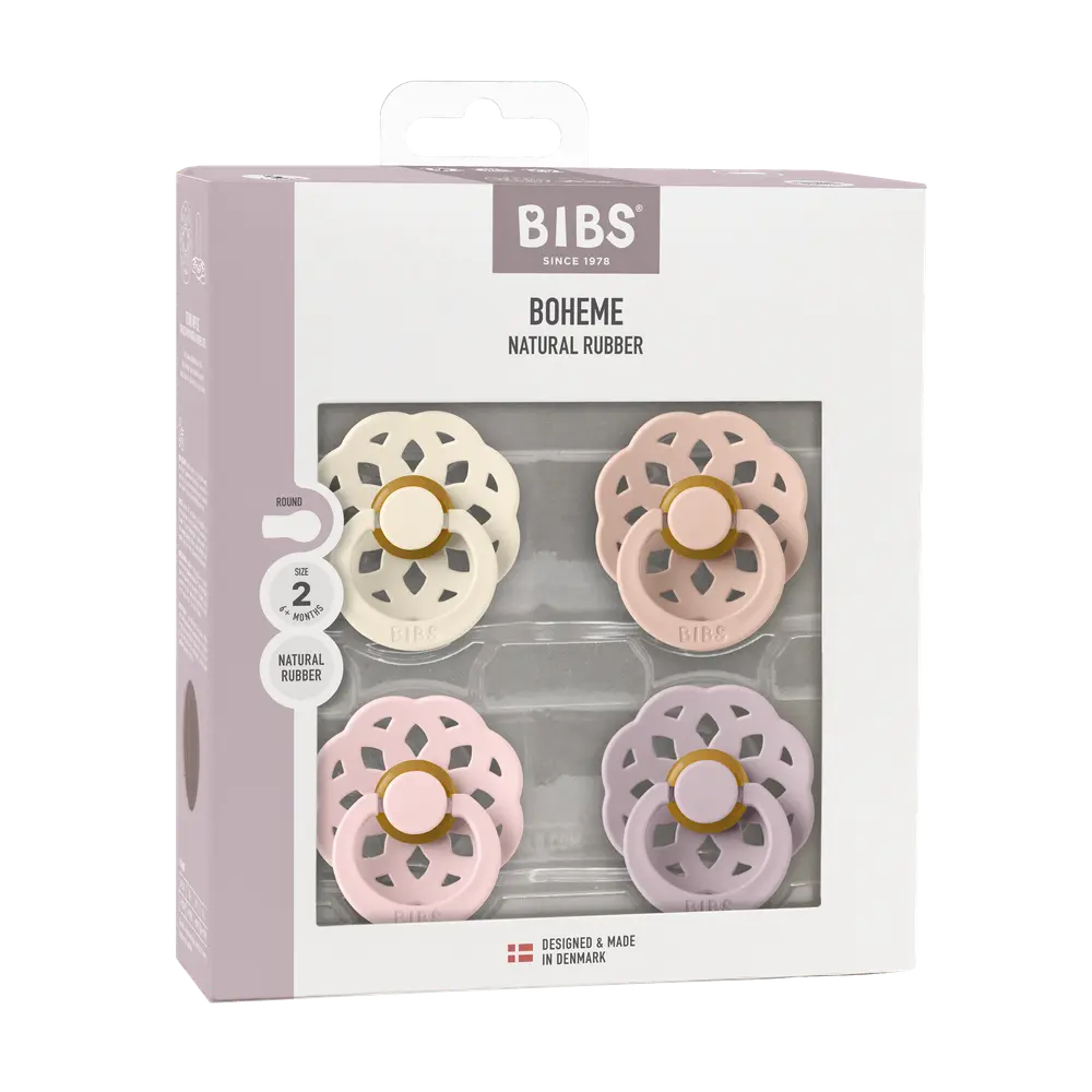 Napp Boheme 4-pack Latex 6-18 mån - Ivory/Blush/Blossom/Dusk | Baby & Barn - Sköta - Nappar | BabyMode