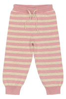 Stickade Byxor - Off White/Rosa