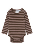 The New Siblings Fro Långärmad Rib Body - Chestnut Striped