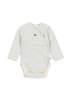 Basic Långärmad Newborn Body - Stripe Bluie | Kläder - Bodys & overaller - Omlottbody | BabyMode