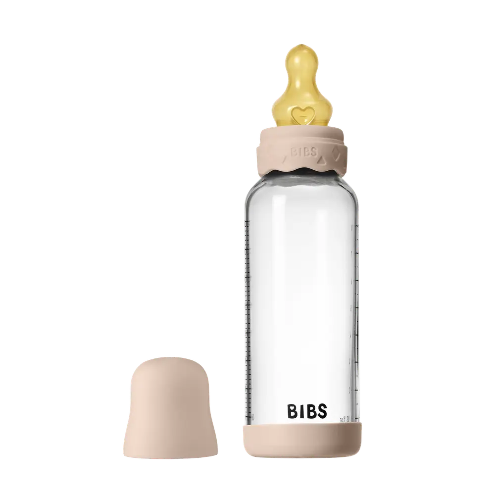 Nappflaska Glas Baby Latex Medium Slow Flow 240 ml - Blush | Baby & Barn - Äta - Nappflaskor | BabyMode