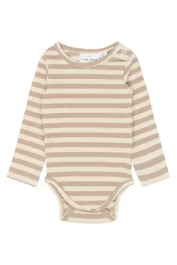 Fro Långärmad Rib Body - Humus Striped | Barnkläder - Bodys & overaller - Långärmad body | BabyMode