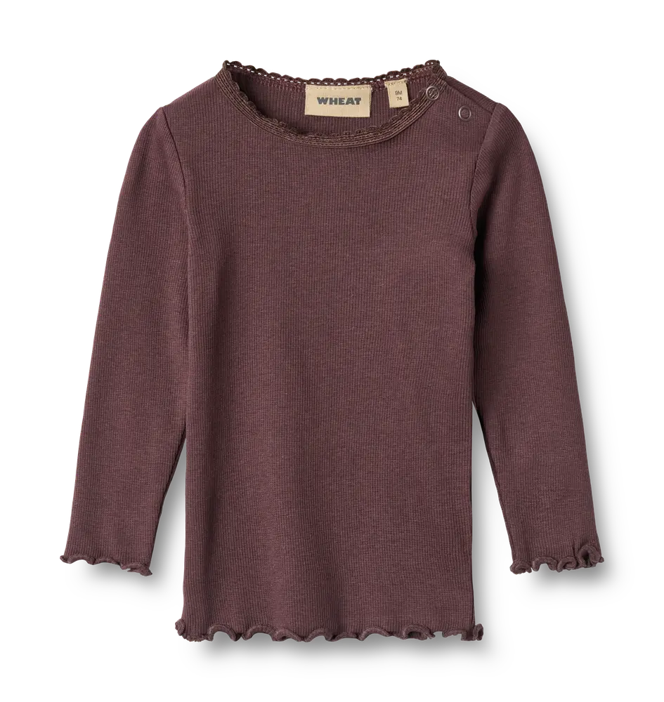 Lace Rib Långärmad T-shirt - 9 MDR. | Barnkläder - Toppar - Blusar | BabyMode
