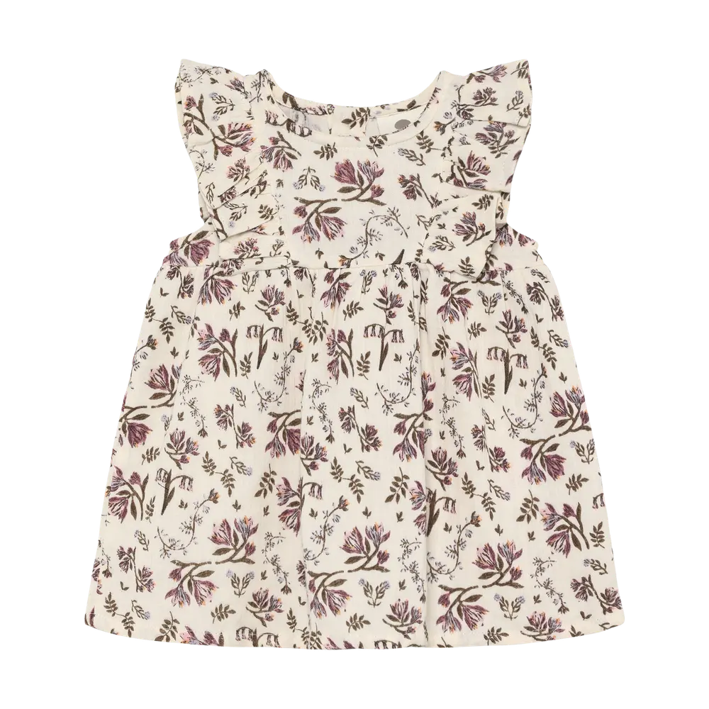 Floral Klänning - Eggnog - 68 | Barnkläder - Toppar - Klänningar - Klänningar | BabyMode
