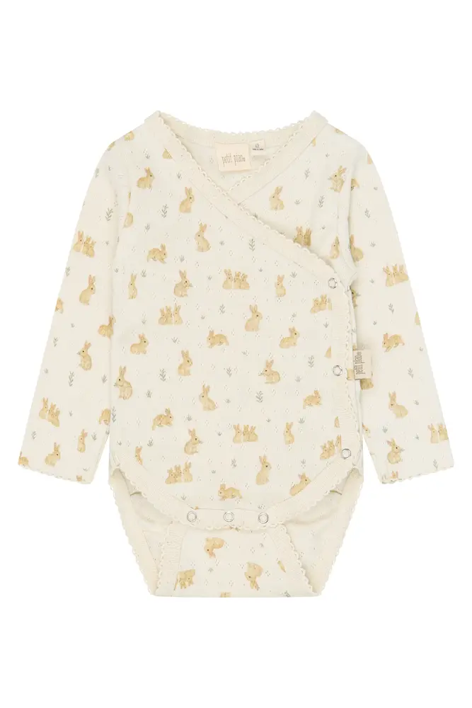 Petit Piao Dio Långärmad Body - Eggnog Rabbit  - 62