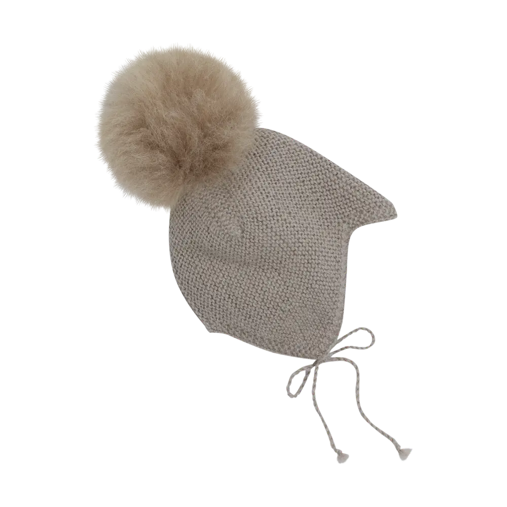 Huttelihut Ullstickad Alpaca Mössa m. Pompom - Atmosphere - 40