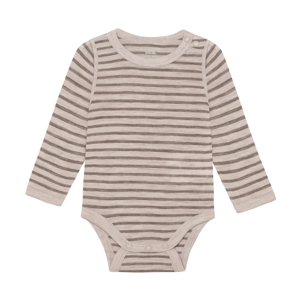 BeKids Långärmad Ullbody - Mocha Meringue - 70