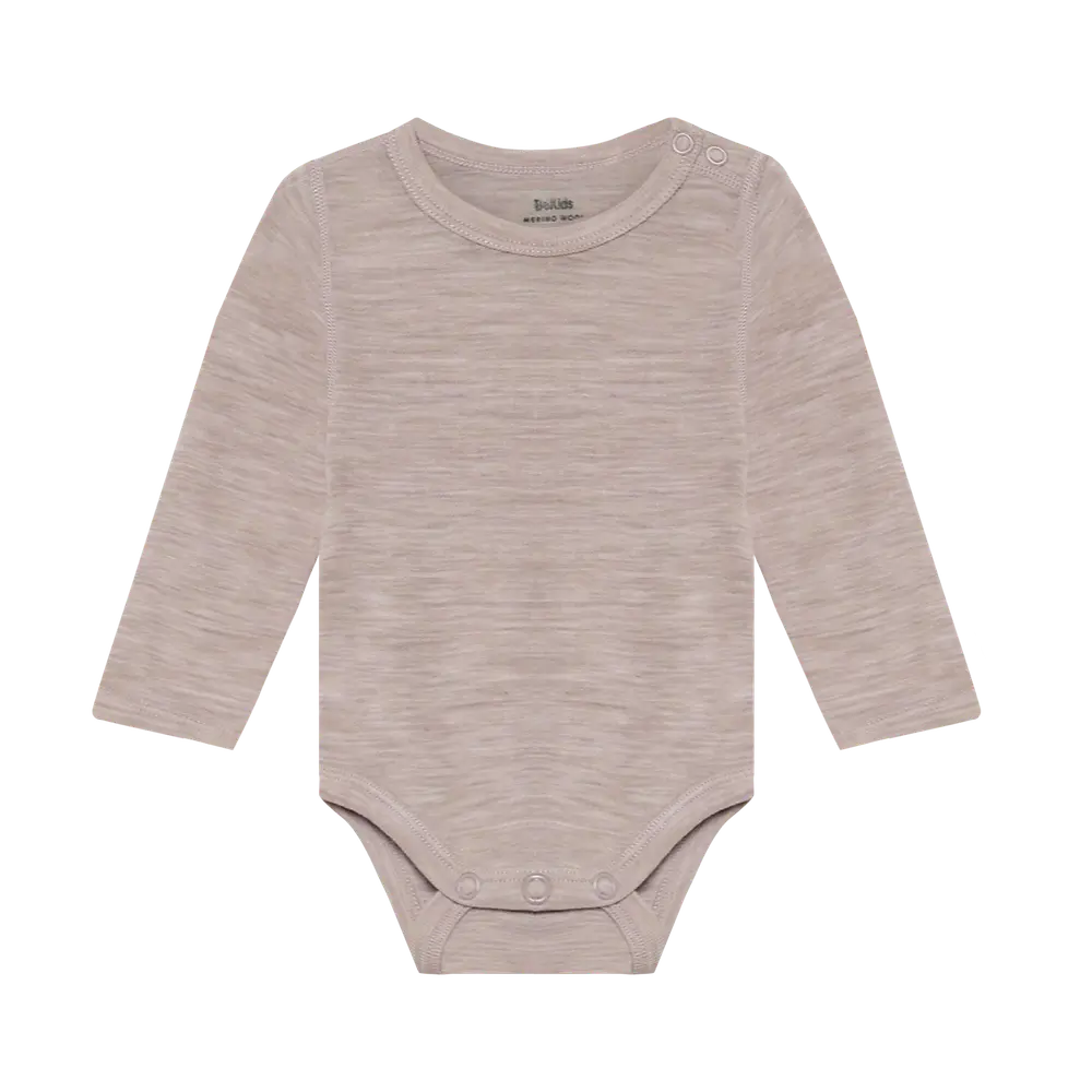 BeKids Långärmad Ullbody - Mocha Meringue Melange - 90