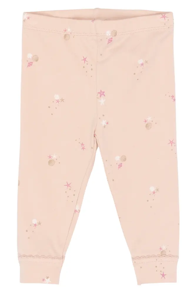 Tova Leggings - Peach Whip AOP - 62 | Barnkläder - Underdelar - Leggings | BabyMode