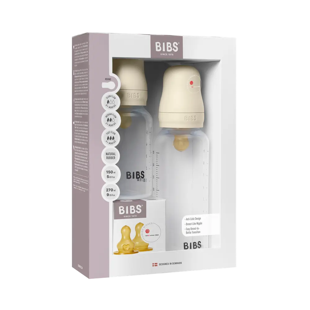 Grow and Flow Nappflaska Baby Latex Set 150ml/270ml - Ivory | Baby & Barn - Äta - Nappflaskor | BabyMode