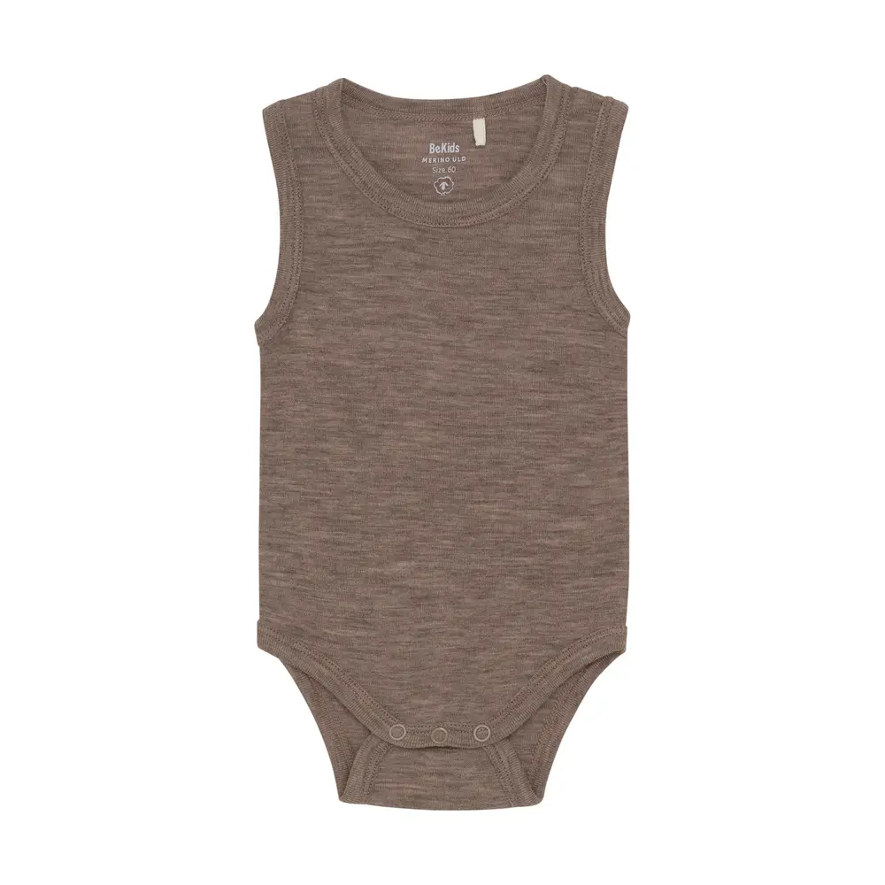 Ullbody utan ärmar - Leafless Tree Melange - 70 | Barnkläder - Ull - Ullbodys | BabyMode