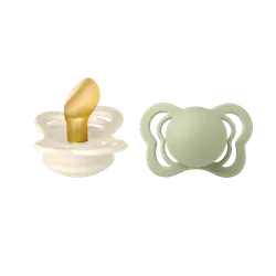 Napp Couture 2-pack Latex 0-6 mån - Ivory/Sage | Baby & Barn - Sköta - Nappar | BabyMode
