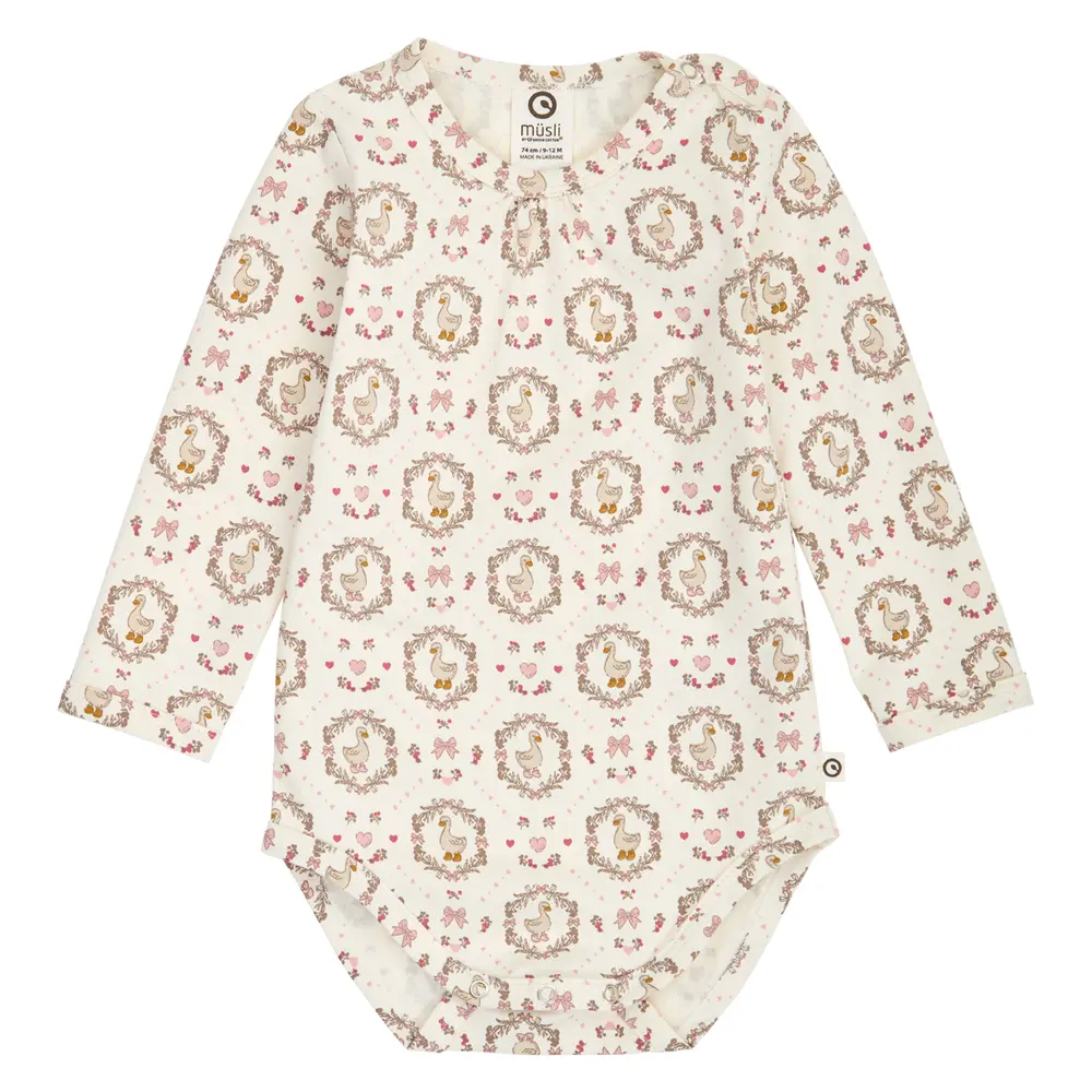 Müsli Heritage Duck Långärmad Body - Balsam Cream/ Blush/ Baroque Rose - 86