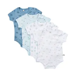 Kortärmad Body 4-pack - Light Blue | Kläder - Bodys & overaller - Kortärmad body | BabyMode
