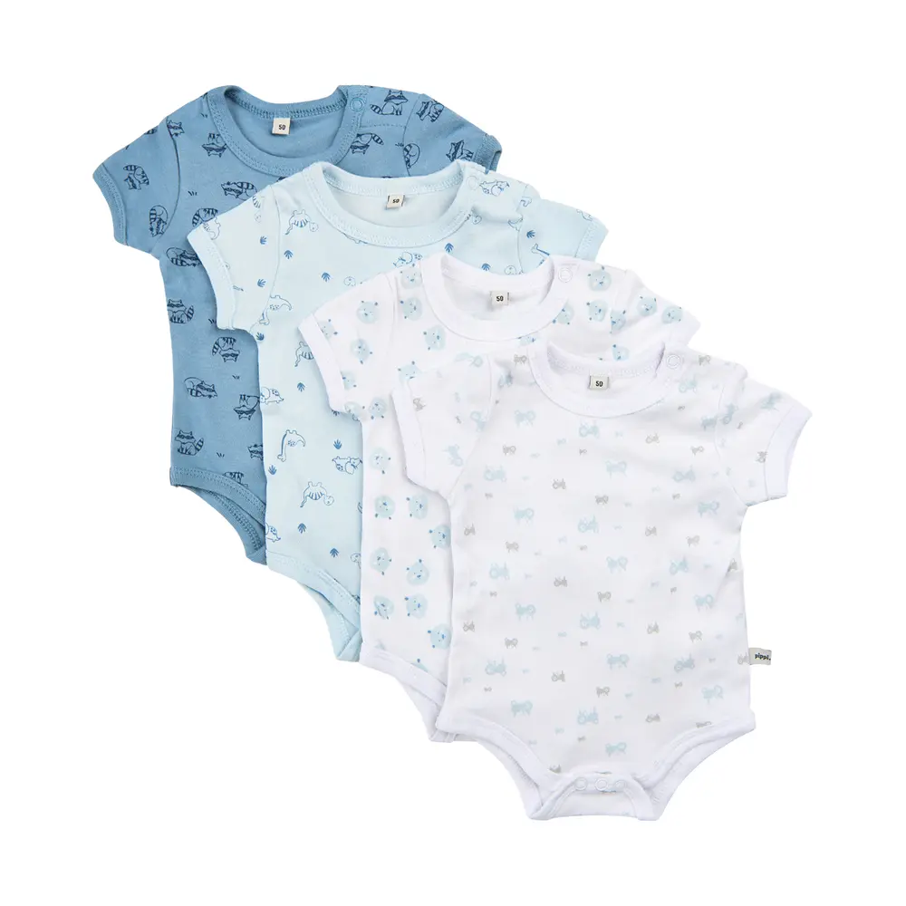 Kortärmad Body 4-pack - Light Blue - 80 | Barnkläder - Bodys & overaller - Kortärmad body | BabyMode