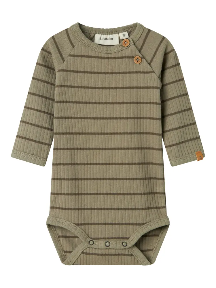Lil Atelier Kail Slim Långärmad Body - Overland Trek - 86 | Barnkläder - Bodys & overaller - Långärmad body | BabyMode