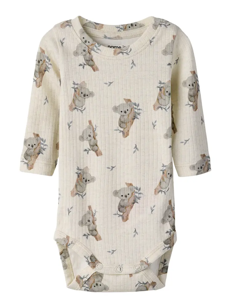 Boala Långärmad Body - Peyote Melange - 86 | Barnkläder - Bodys & overaller - Långärmad body | BabyMode