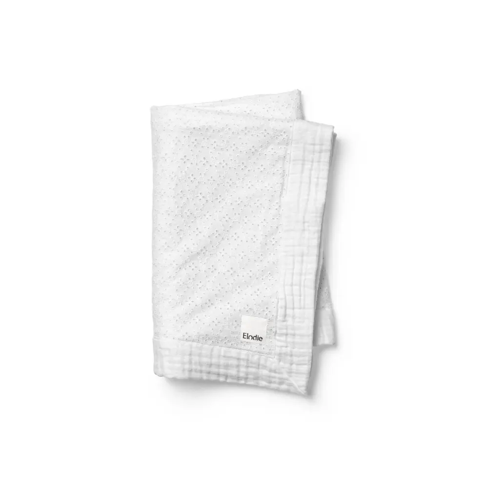 Bomullsfilt - Embroidery Anglaise | Barnrum - Textilier - Filtar & swaddlers | BabyMode