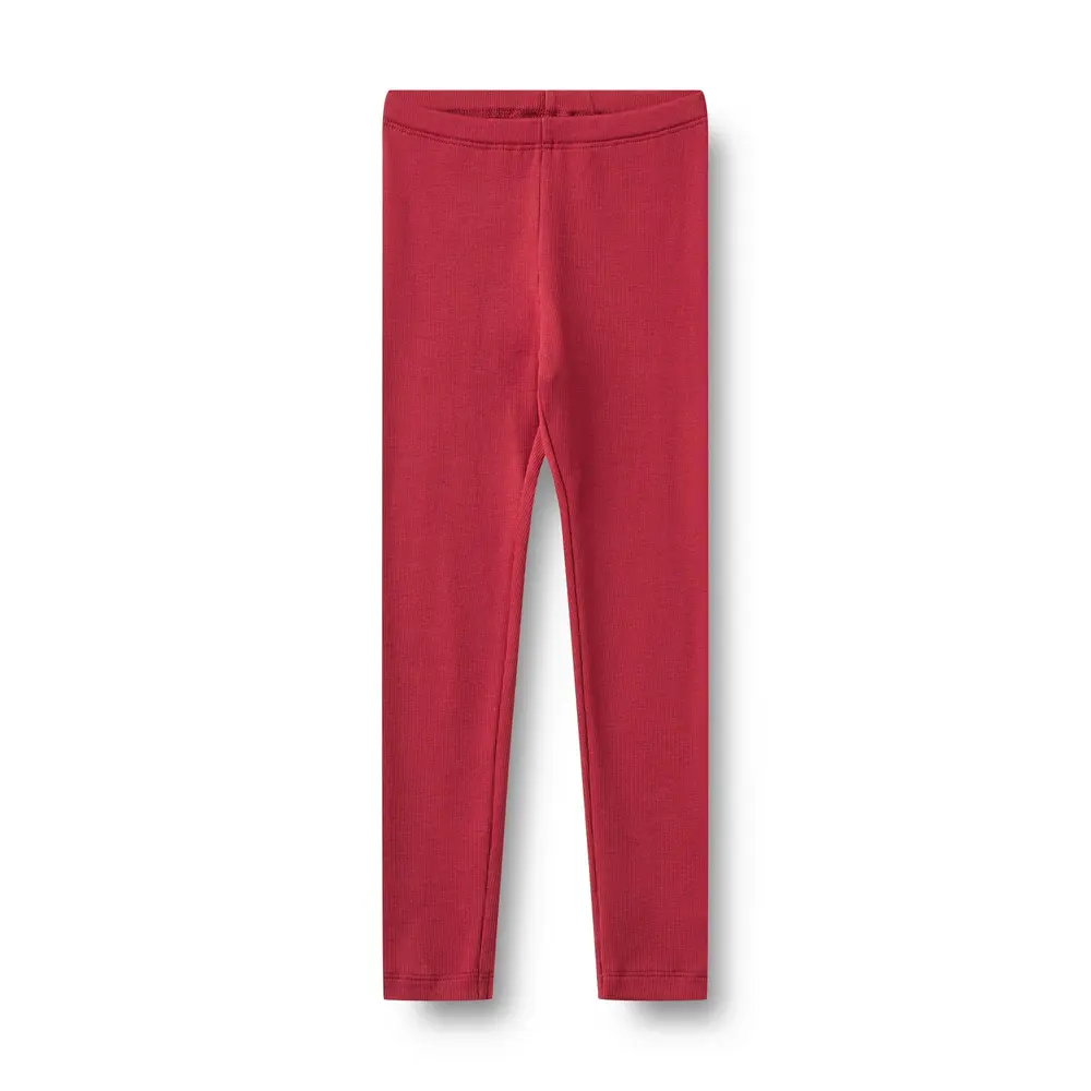 Wheat Jules Jersey Rib Leggings - Red Cherry - 116
