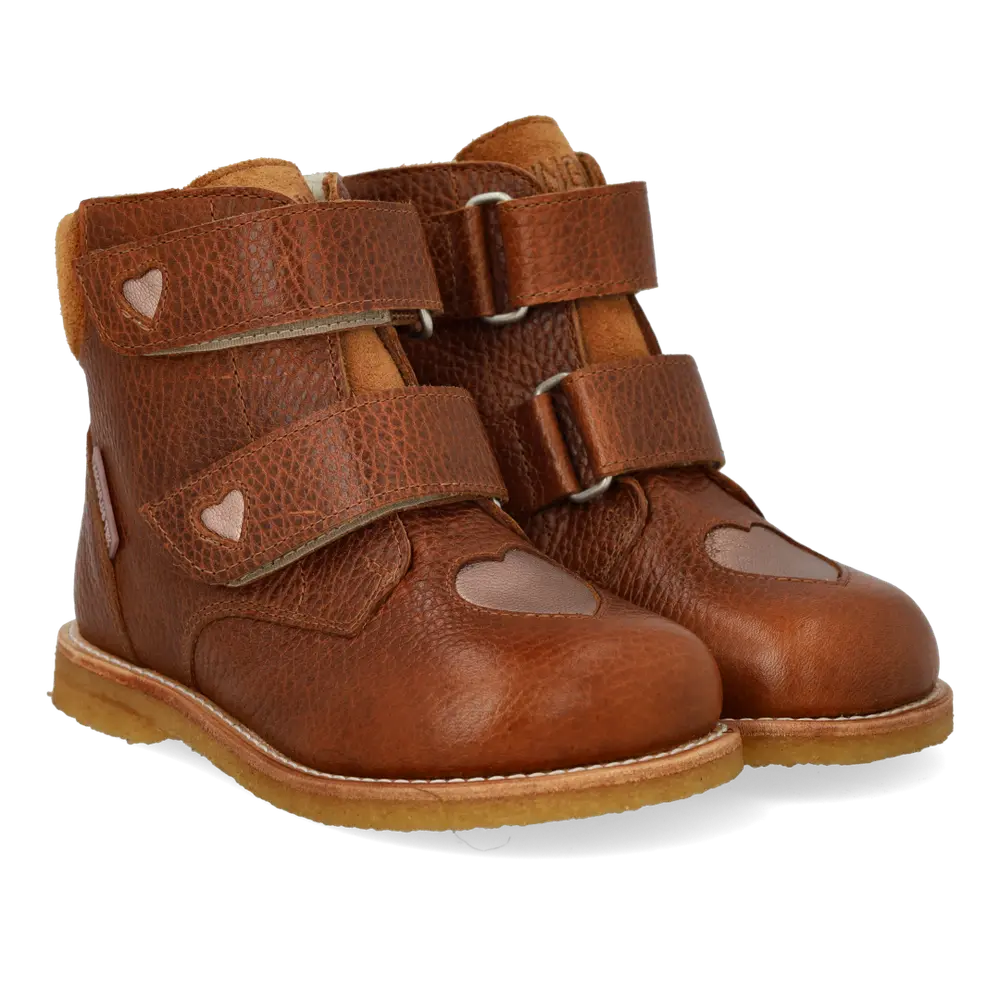 Angulus TEX-stövlar Med Kardborreband - Cognac/Rose Copper - 32 | Barnskor - Stövlar - Vinterskor | BabyMode
