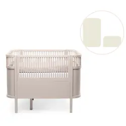 Växasäng 2i1 Baby & Juniorsäng och Madrass till Classic II - Birchbark Rose | Barnrum | BabyMode