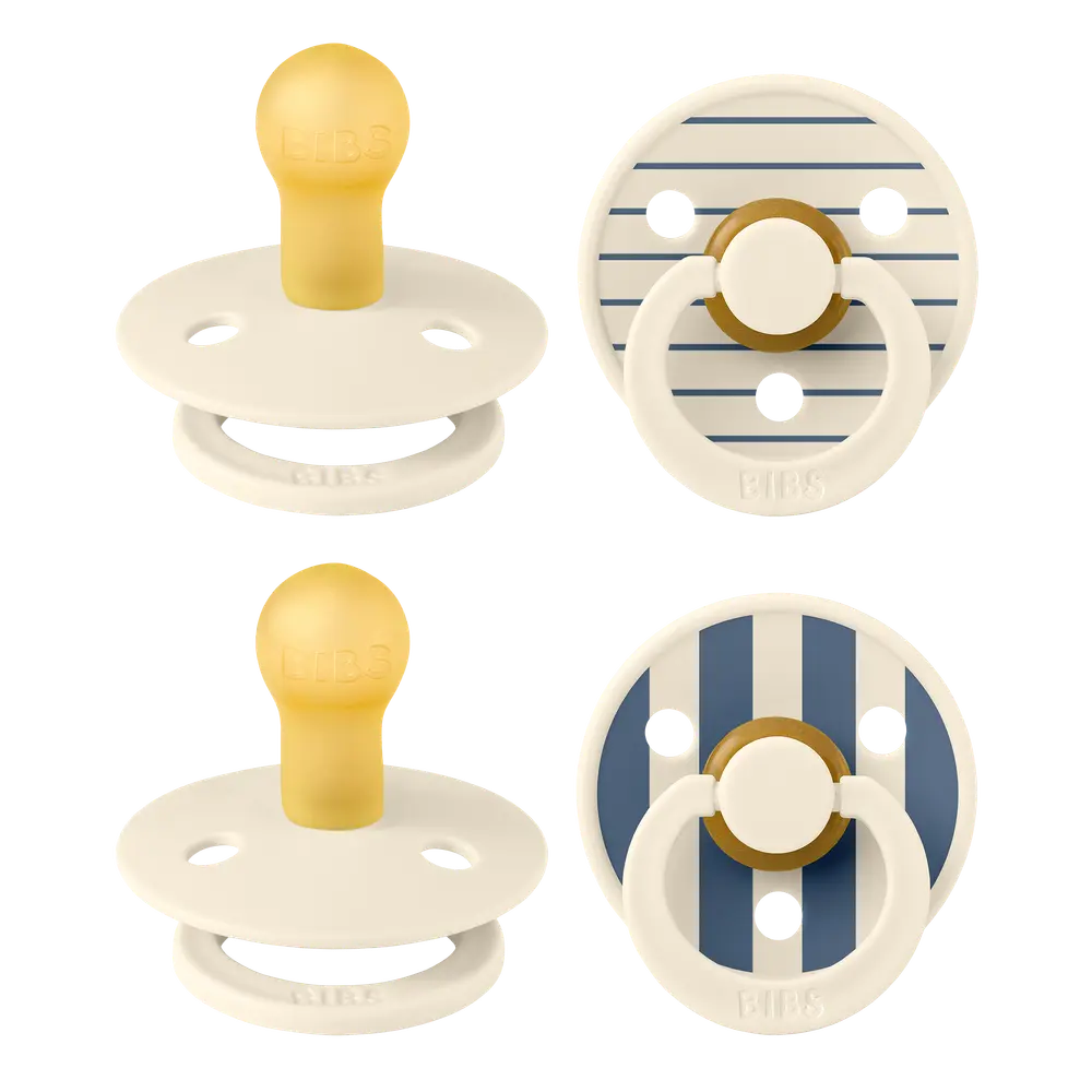 Studio Colour Napp 4Pk Latex Stl 1 - Pin Vanilla/Steel Blue | Baby & Barn - Sköta - Nappar | BabyMode