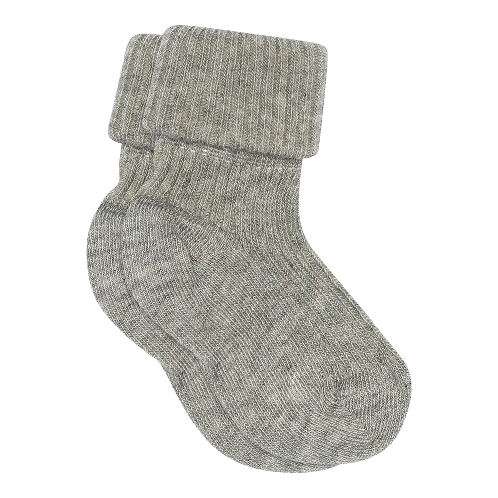 Ankelstrumpo Baby Rib - Grå Melange - 19-21 | Barnkläder - Strumpor & strumpbyxor - Strumpor | BabyMode