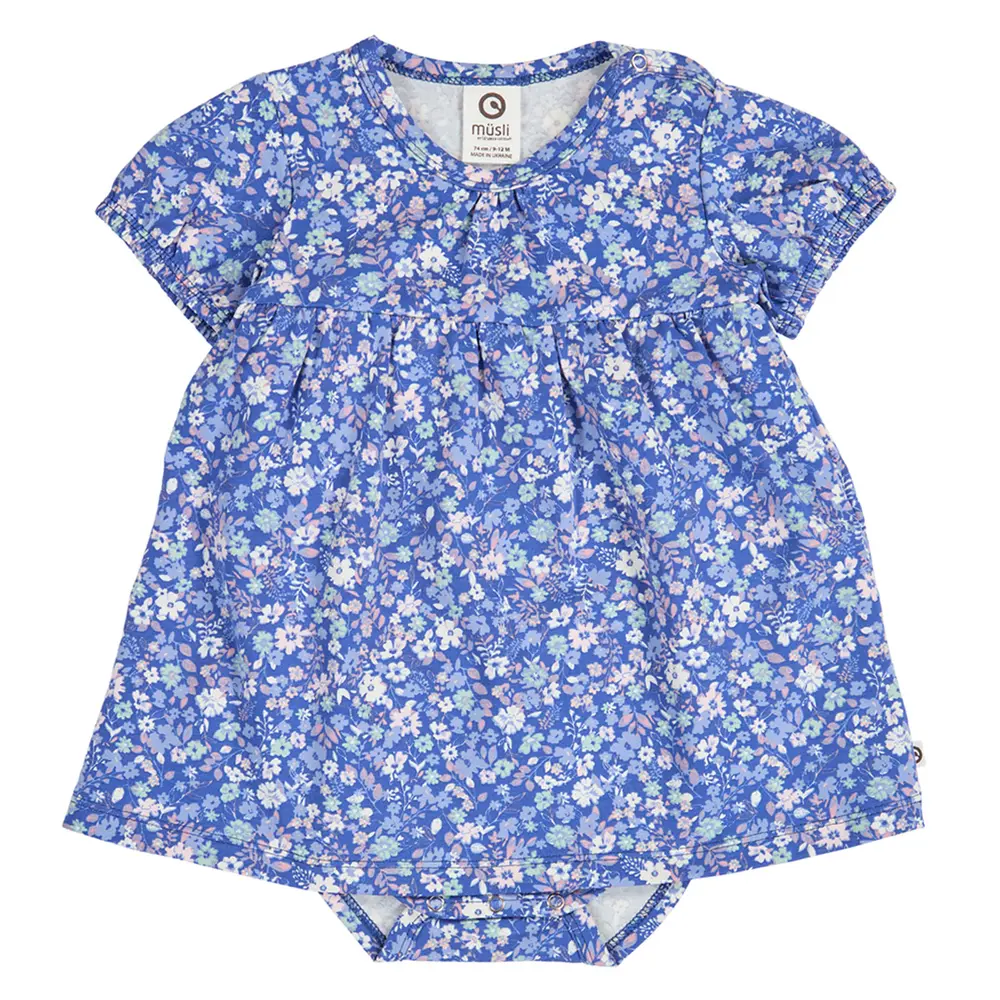 Primrose Blommig bodyklänning - Azure blue/ Nectar/ Tofu - 80 | Barnkläder - Toppar - Klänningar - Bodyklänningar | BabyMode