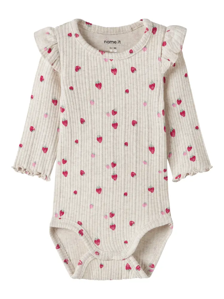 Name It Jelly Långärmad Body - Peyote Melange - 62 | Barnkläder - Bodys & overaller - Långärmad body | BabyMode