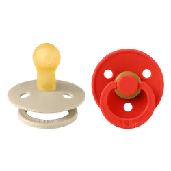 Napp Colour 2-pack Latex Rund 0-6 mån - Vanilla/Candy Apple | Baby & Barn - Sköta - Nappar | BabyMode