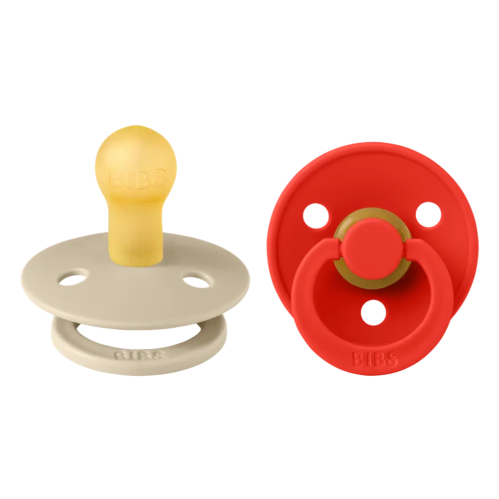 Napp Colour 2-pack Latex Rund 0-6 mån - Vanilla/Candy Apple | Baby & Barn - Sköta - Nappar | BabyMode