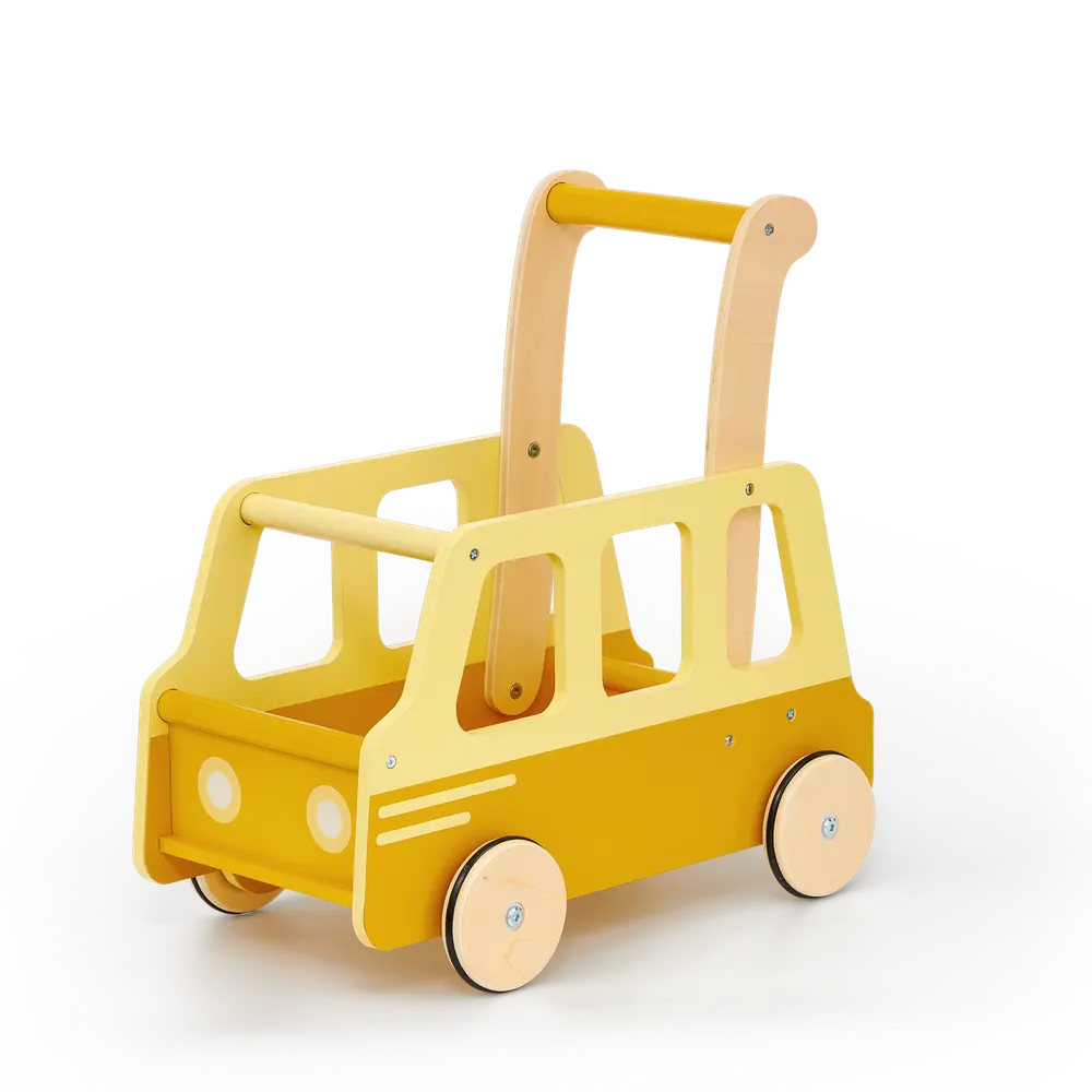 Gå-Vagn Skolbuss - Gul | Leksaker - Babyleksaker - Lära-gå-vagnar & gåstolar | BabyMode